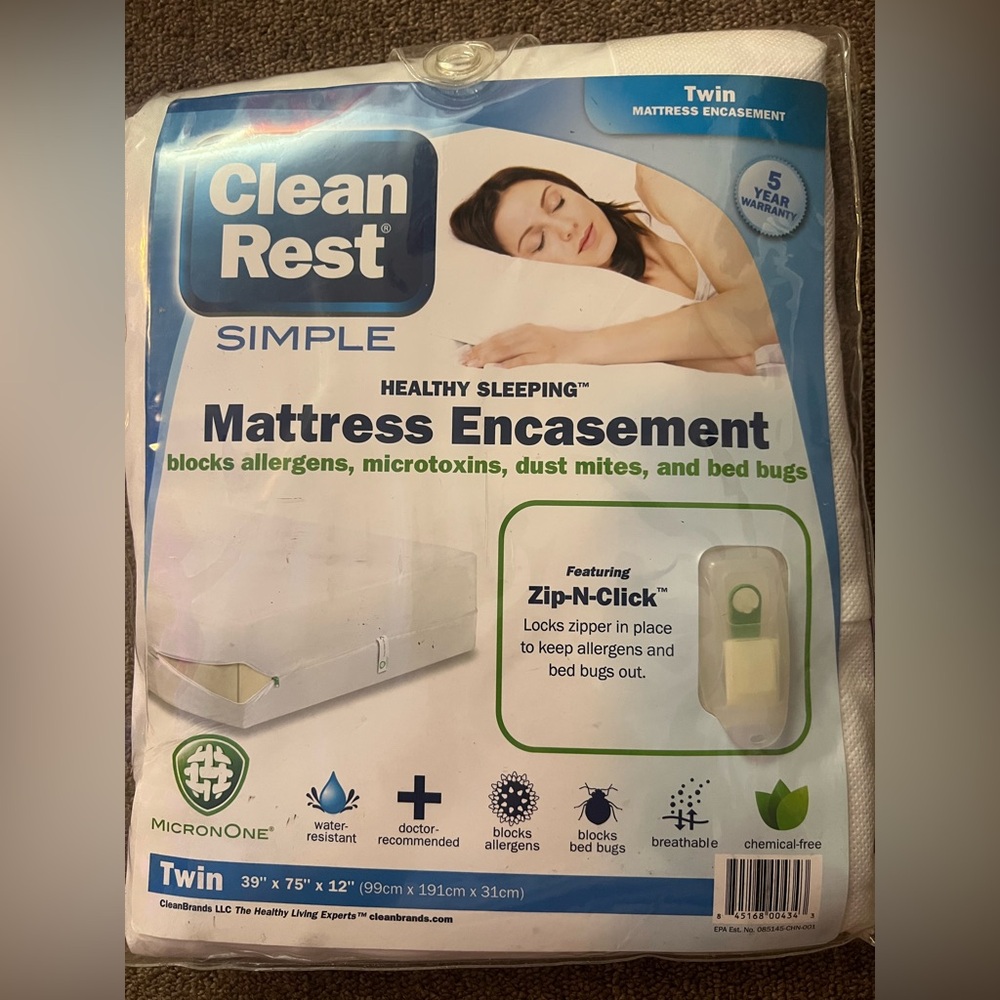 Clean rest mattress encasement size TWIN NEW